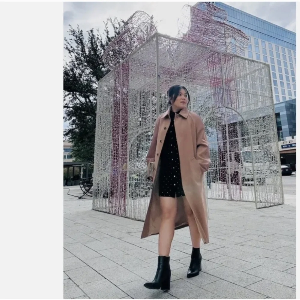 New Zara Champagne Long Pocket Coat Ref 2848/948 Small - Picture 9 of 14